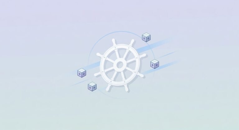 Gouvernail Kubernetes et cubes de data en style plat pastel - etcd