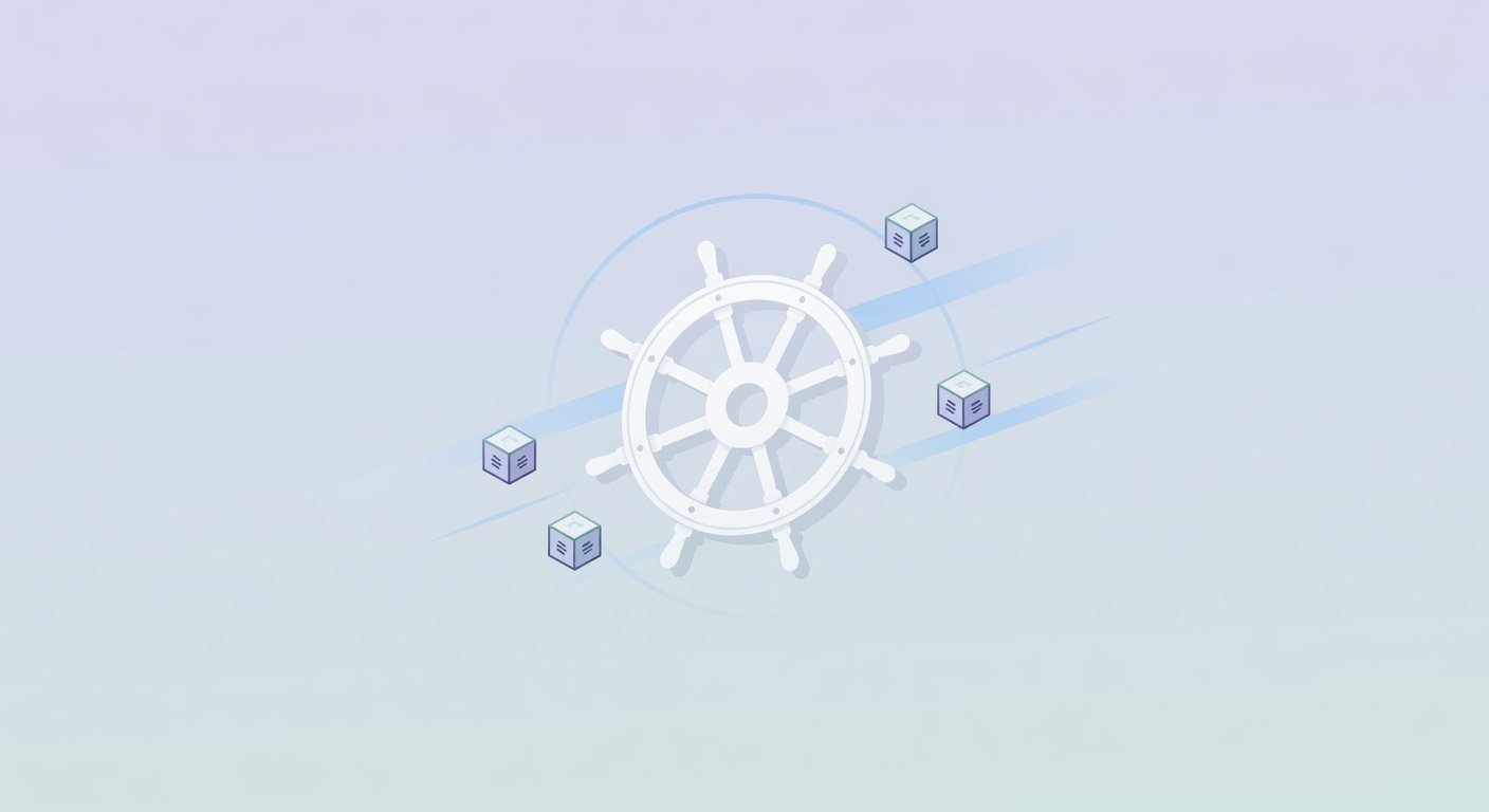 Gouvernail Kubernetes et cubes de data en style plat pastel - etcd