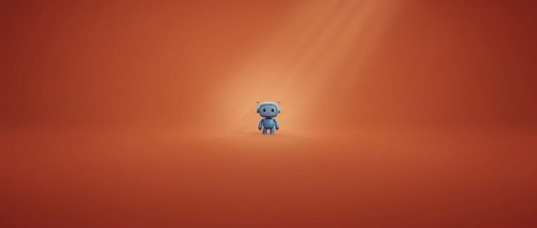 Petit robot DevOps devant un lever de soleil orange - projet capstone