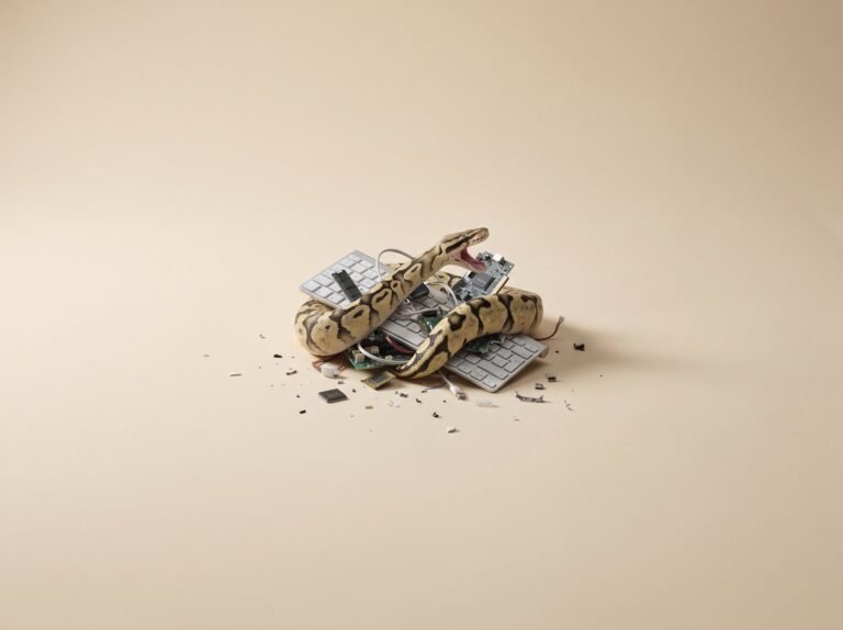Installation d Ansible - python sur des claviers et composants sur fond beige