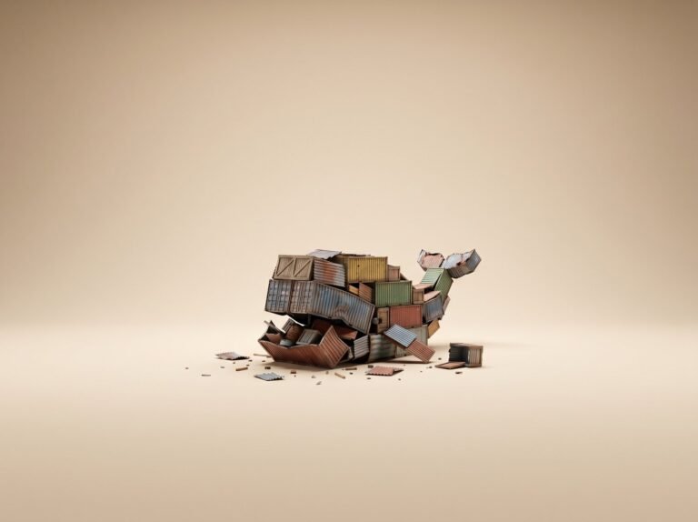 Baleine faite de conteneurs sur fond beige - docker save et docker load
