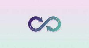 Introduction a Jenkins - boucle infinie CI/CD violette et verte sur fond pastel